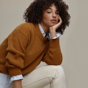 Everlane Oversized Alpaca Crew Sweater in Mustard